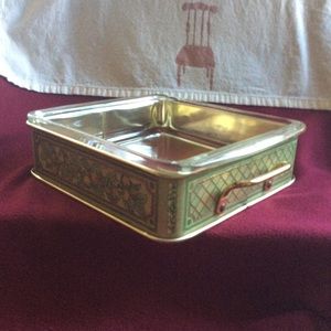 Pyrex fruit MCM metal server caddy with glass pan